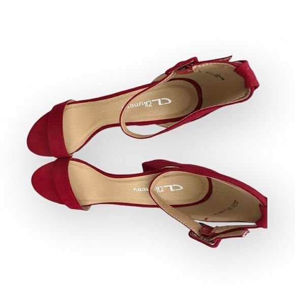 NWT CL By Laundry Womens Jody Super Suede Sandals Ruby Red Size 10M - Picture 3 of 14
